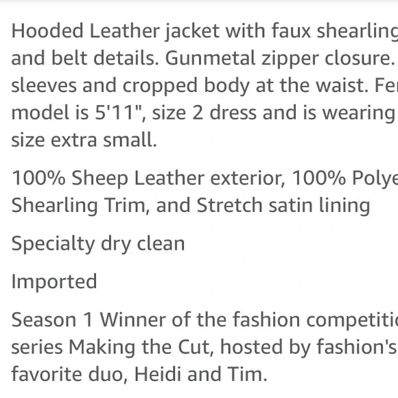 NWT Jonny Cota Leather snd Sherpa 5⭐️Fave Hoodie Moto - Picture 11 of 11